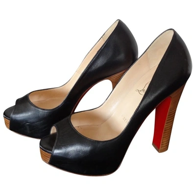 Pre-owned Christian Louboutin Leather Heels In Black