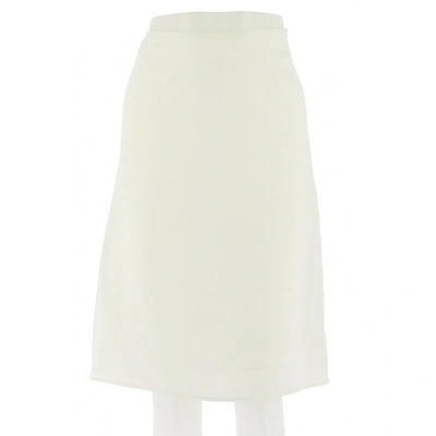 Pre-owned Tara Jarmon White Linen Skirt