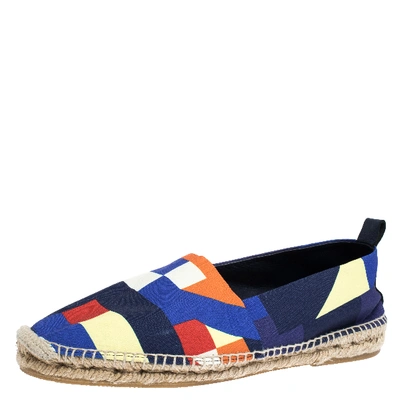 Pre-owned Ralph Lauren Multicolor Canvas Slip On Espadrilles Loafers Size 43