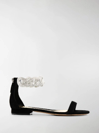 Shop Alexandre Vauthier Crystal-embellished Sandals In Black