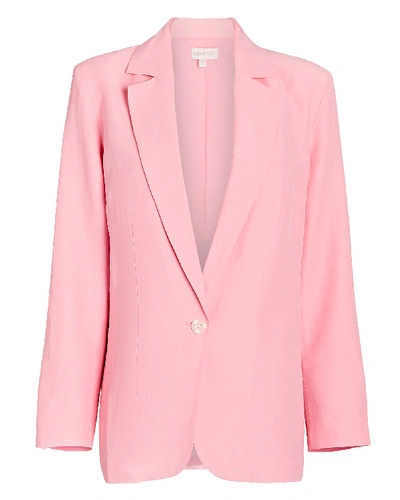 Shop Ronny Kobo Anya Linen-blend Blazer In Pink