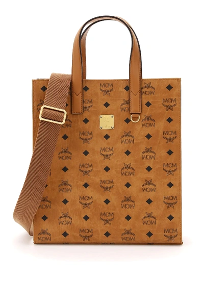 Shop Mcm Klassik Visetos Tote Bag In Brown,black