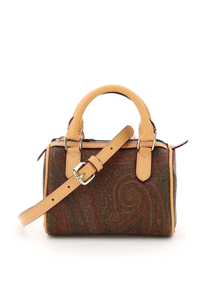 Shop Etro Book Paisley Mini Bag In Brown,red,green