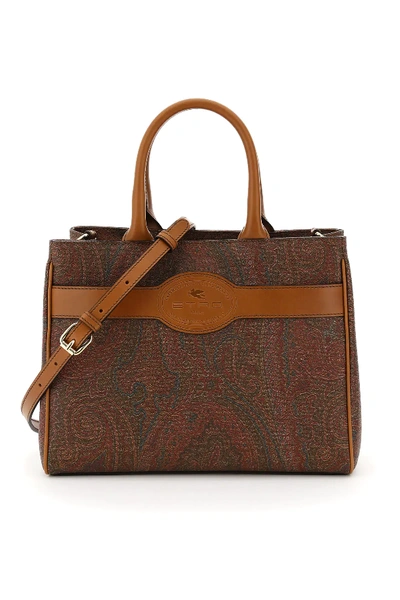Shop Etro Paisley Tote Bag In Brown,red,green