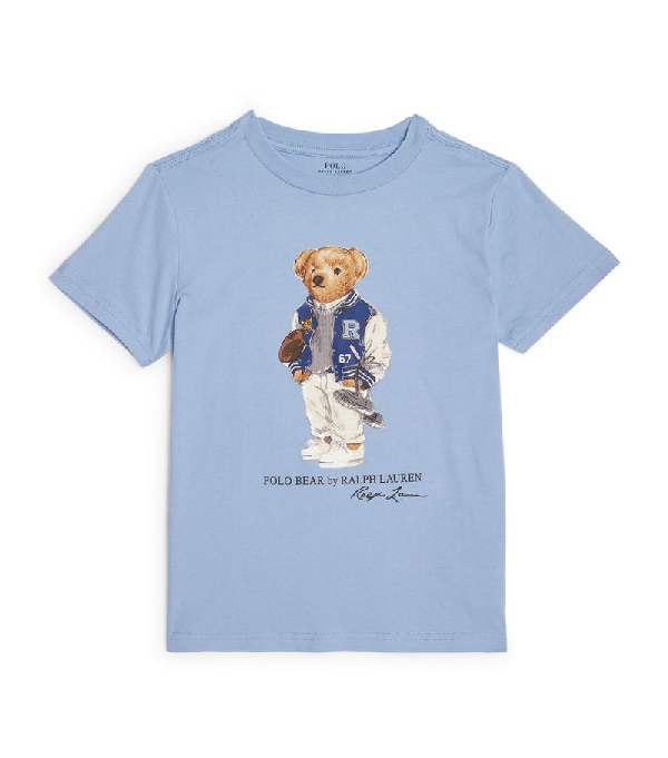 Ralph Lauren Cotton Footbear Bear T-shirt (2-4 Years) In Blue | ModeSens