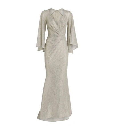 Shop Talbot Runhof Coley Ruched Cape Gown