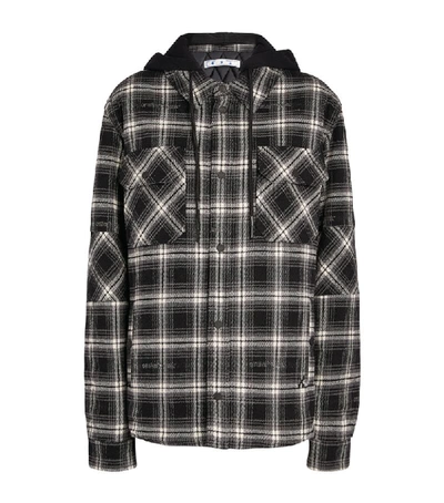 Shop Off-white Hooded Check Overshirt