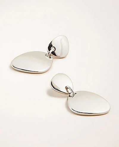 Shop Ann Taylor Metallic Drop Earrings In Silver