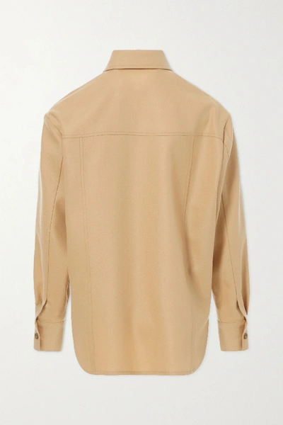 Shop Lvir Wool-blend Shirt In Tan