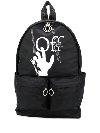 Shop Off-white Logo-print Backpack In Black
