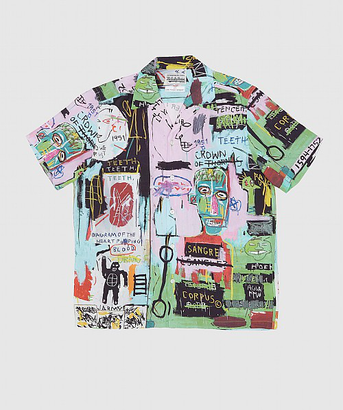 Wacko Maria Basquiat Camp-collar Printed Woven Shirt In Pink | ModeSens