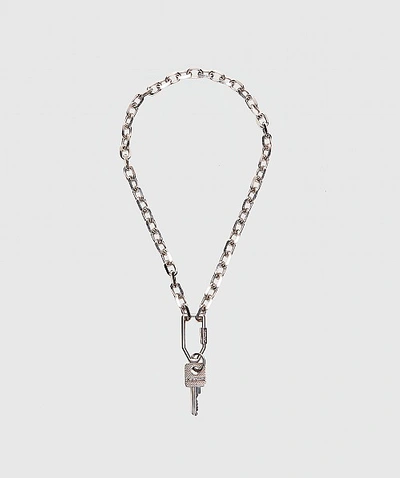 Shop Off-white Key Chain Necklace In Silver