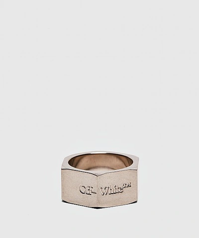 Shop Off-white Hexnut Ring Large In Silver
