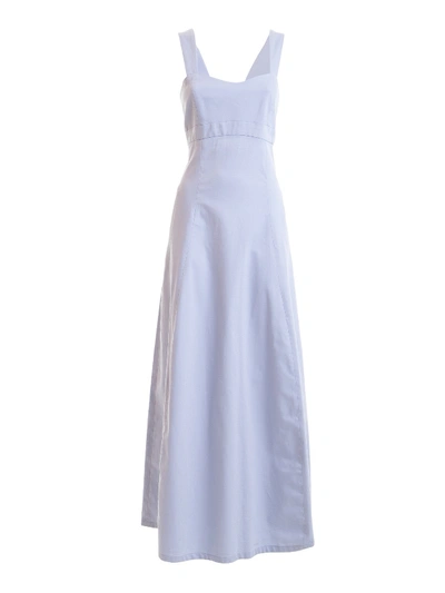Shop Emporio Armani Sleeveless Long Dress In Light Blue