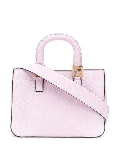 Shop Fendi Ff Small Leather Tote Bag In Pink