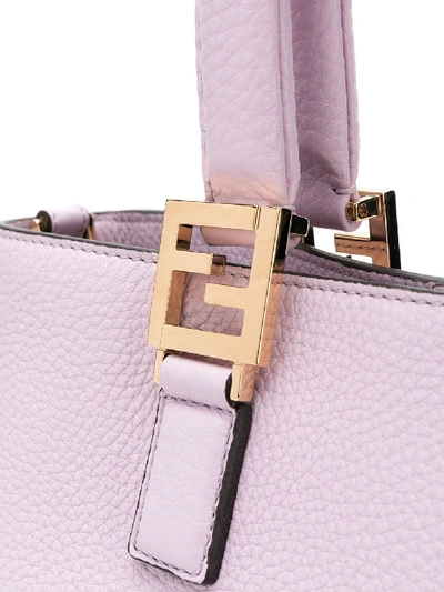 Shop Fendi Ff Small Leather Tote Bag In Pink