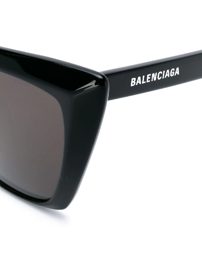 Shop Balenciaga Tip Cat Sunglasses In Black