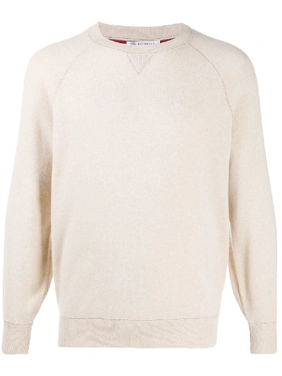 Shop Brunello Cucinelli Wool Cashmere Blend Sweater In Beige