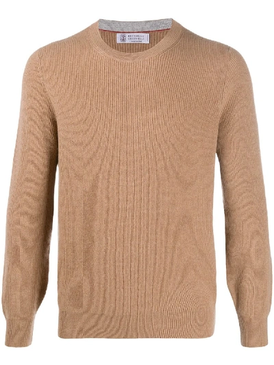 Shop Brunello Cucinelli Cashmere Sweater In Brown