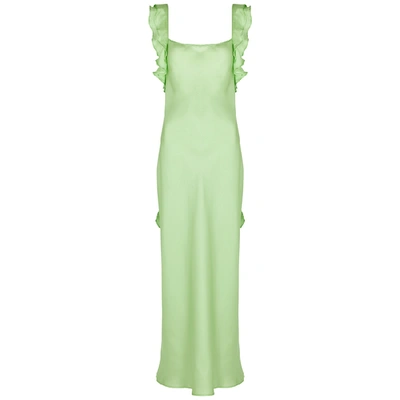 Shop Maggie Marilyn Cover Girl Mint Silk Dress In Green