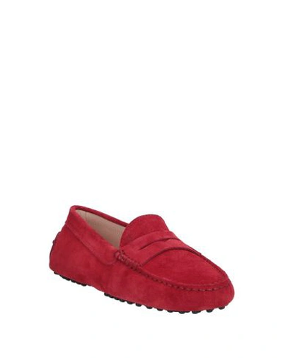 Tod's Woman Loafers Garnet Size 6 Leather In Red