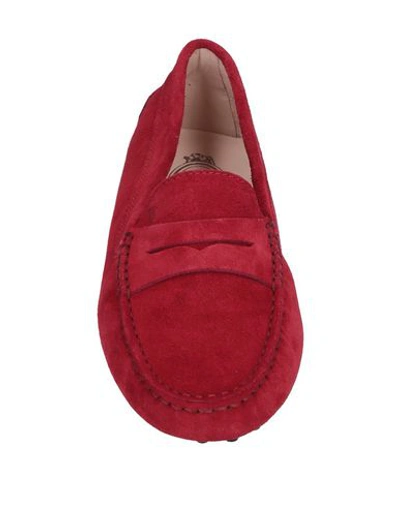 Tod's Woman Loafers Garnet Size 6 Leather In Red