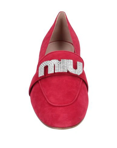 Shop Miu Miu Loafers In Red