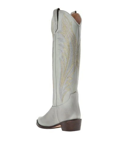 Shop Coral Blue Knee Boots In Light Grey