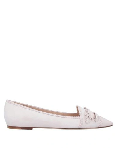 Shop Tod's Woman Loafers Light Pink Size 8 Soft Leather