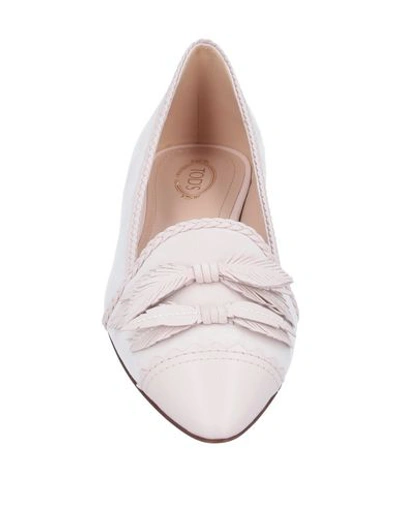 Shop Tod's Woman Loafers Light Pink Size 8 Soft Leather