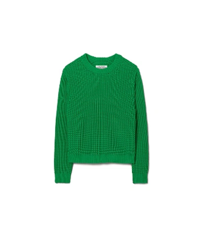 Shop Tory Sport Performance Cotton Side-stripe Sweater In Vineyard