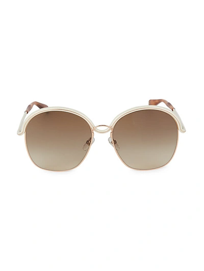 Shop Givenchy 58mm Round Sunglasses In Gold