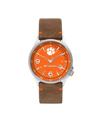 Shop Columbia Men's Canyon Ridge Clemson Saddle Leather Watch 45mm In Brown