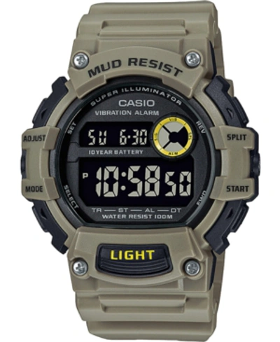 Shop Casio Men's Digital Khaki Resin Strap Watch 48.4mm