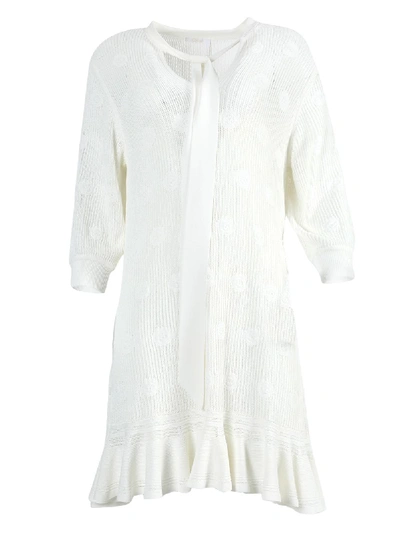 Shop Chloé Eden White Knit Dress