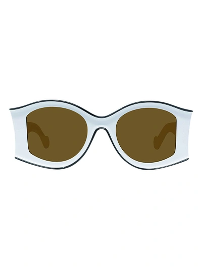 Shop Loewe White Large Sunglasses