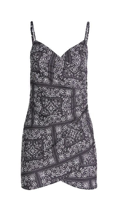 Shop Re:named Re: Named Bandana Mini Dress In Black/white
