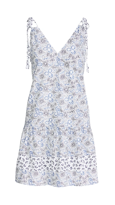 Shop Rebecca Taylor Sleeveless Cactus Floral Dress In Snow Combo