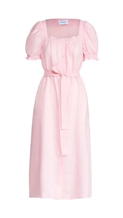 Shop Sleeper Brigitte Linen Maxi Dress In Pink