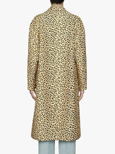 Shop Gucci Leopard Pattern Jacquard Caot In Neutrals