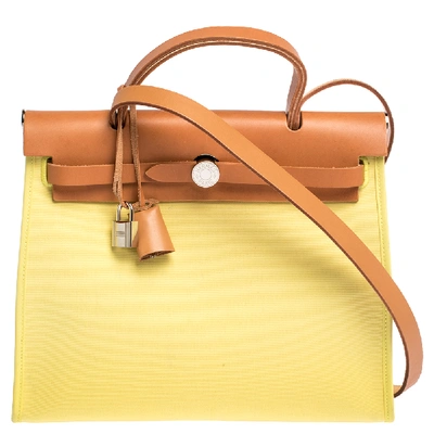 Hermes Herbag Canvas And Leather Yellow 31 Brand New 2019 – RELUXE1ST