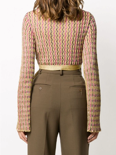 Shop M Missoni Cropped Cardigan In Gold