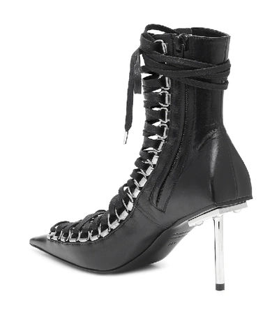 Shop Balenciaga Corset 80 Leather Ankle Boots In Black