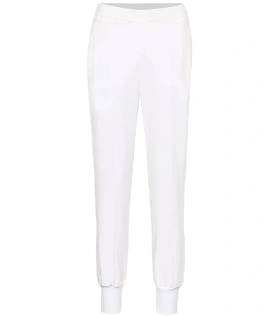 Shop Stella Mccartney Julia Slim Cady Trackpants In White