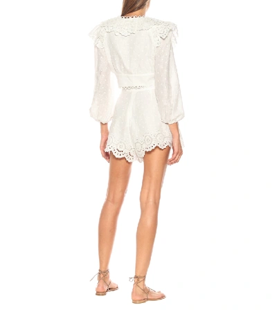 Shop Zimmermann Bellitude High-rise Linen Shorts In White