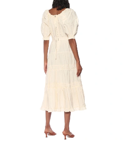 Shop Ulla Johnson Colette Cotton Midi Dress In White