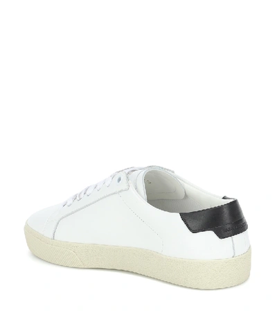 Saint Laurent Court Classic Logo-embroidered Leather Sneakers In White