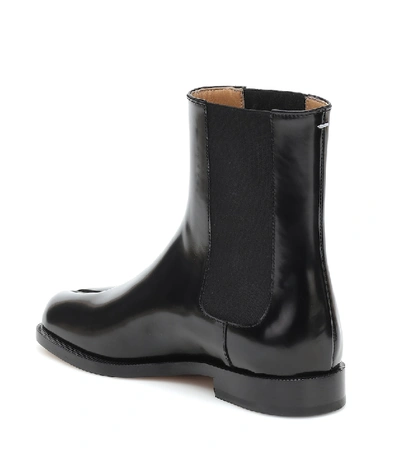 Shop Maison Margiela Tabi Leather Chelsea Boots In Black