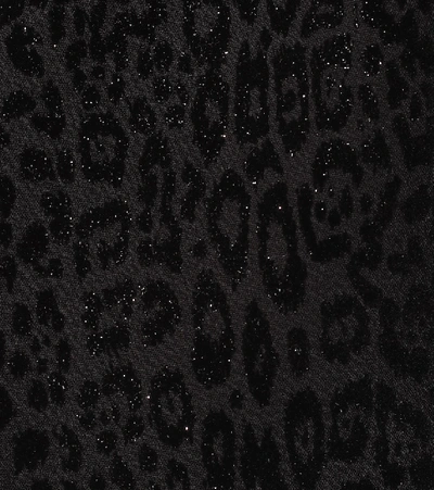 Shop Balmain Cropped Leopard-print Jacket In Black