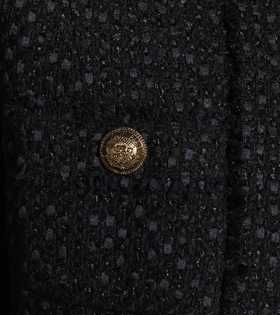 Shop Balmain Tweed Jacket In Black